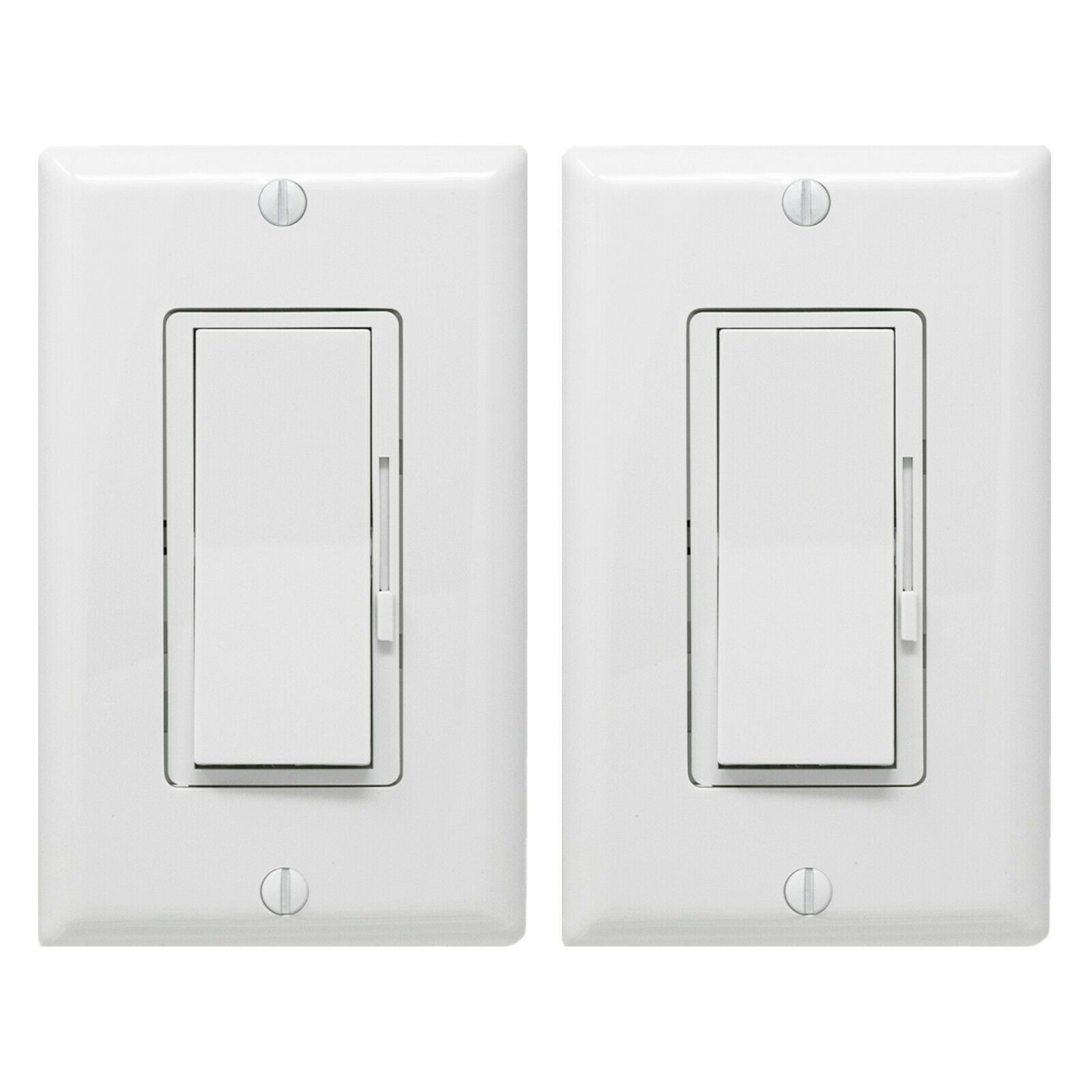 [2-pack] Dimmer Light Switch- Single Pole Or 3-way For Led /incandescent/ Cfl