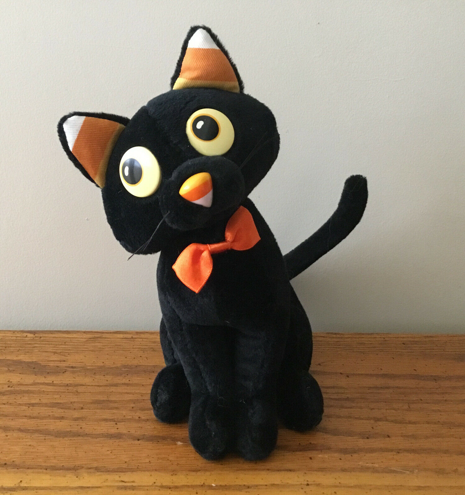 Vintage Black Cat Plush Applause Halloween Candy Corn Nose & Ears 9” New
