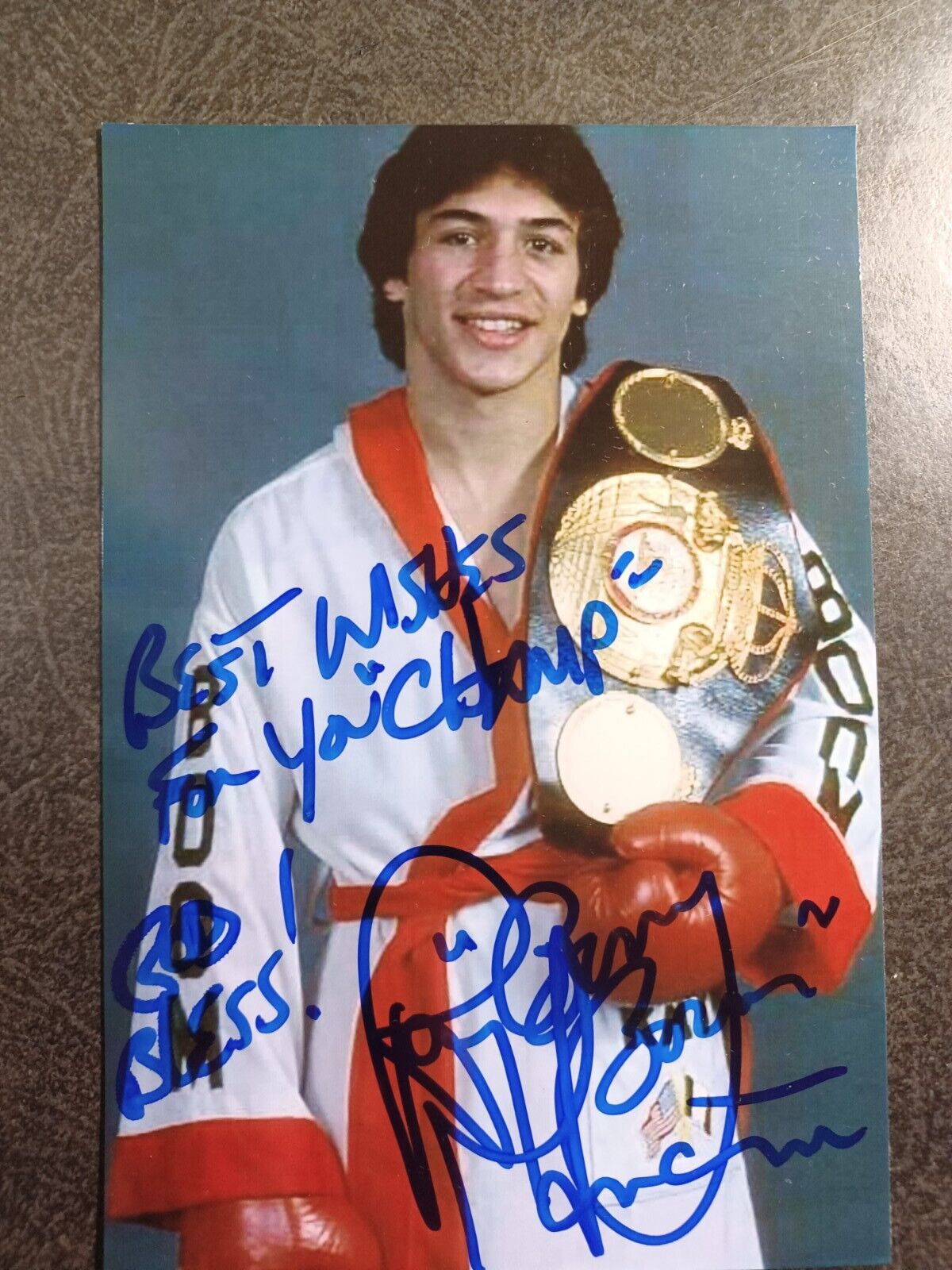 Ray Boom Boom Mancini Authentic Hand Signed Autograph 4x6 Photo - Boxing Legend