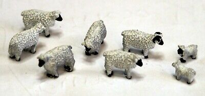 8 Sheep 3mm Tt15 Unpainted Tt Scale Langley Models Kit 1/101 Animals Metal