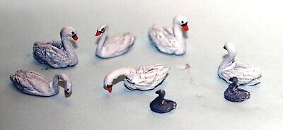 6 Swans 2 Cygnets 3mm Tt12 Unpainted Tt Scale Langley Models Kit 1/101 Animals