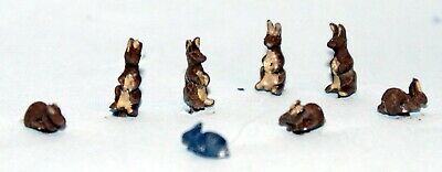 8 Rabbits 4 Standing 4 Feeding 3mm Tt13 Unpainted Tt Scale Langley Models Kit