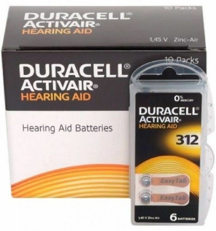 New 6 X  Duracell Activair Hearing Aid Batteries Size 312 Exp 09-2024 Fast Ship