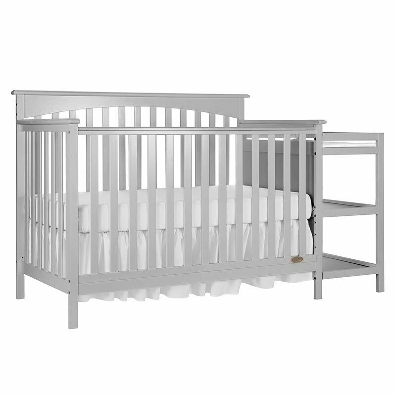 Dream On Me Chloe 5 In 1 Convertible Crib With Changer In Gray