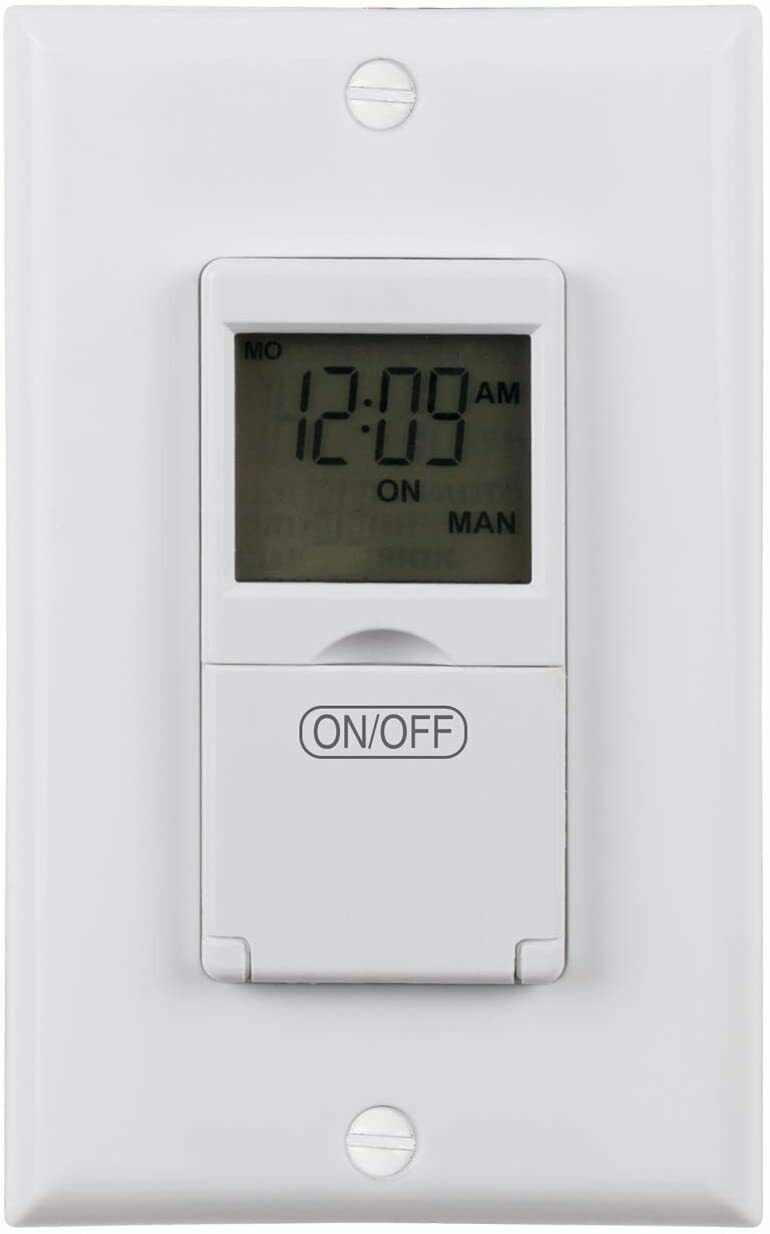 Bn-link 7 Day Programmable In-wall Timer Switch Digital For Fans, Lights, Motors