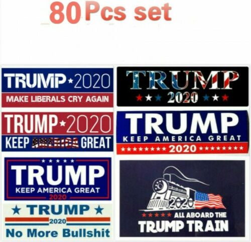 80pcs/set Donald Trump Bumper Stickers 2020 Keep America Great Train Sticker