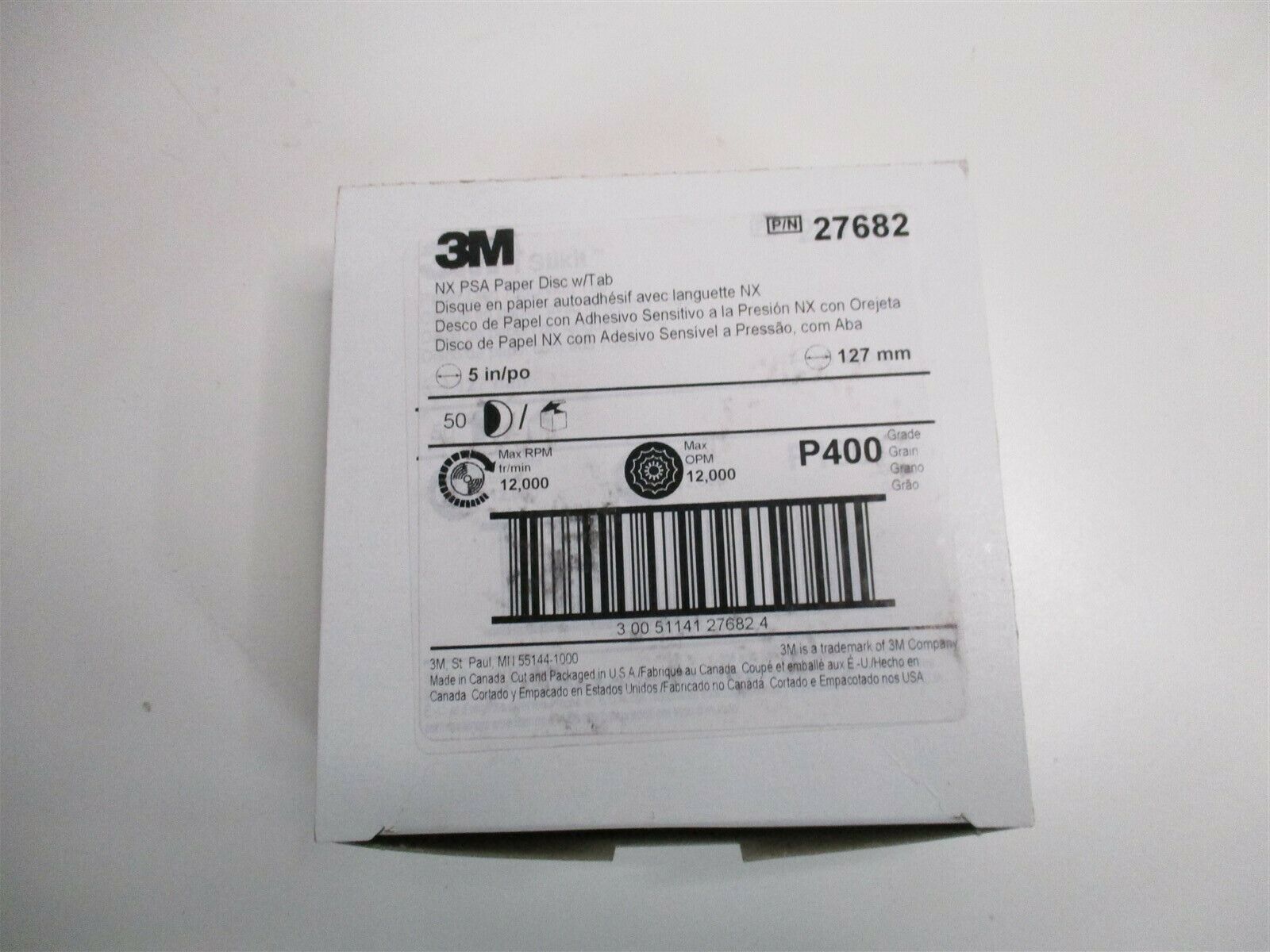 3m Ns Psa Paper Disc W/ Tab 1 Box Of 50 Per Sale 5"/127mm Sanding Disc 400 Grit