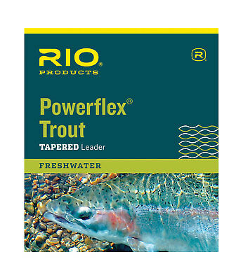 Rio Powerflex Trout Leader 7.5ft, 9ft &12 Foot In Single Or 3 Packs All Weights