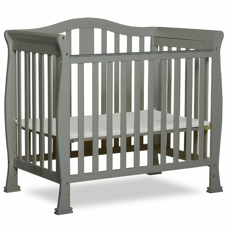 Dream On Me Naples 4 In 1 Convertible Mini Crib In Cool Gray