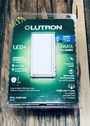 Lutron Sunnata Touch Dimmer Stcl-153ph-wh White Led+ Advanced Technology