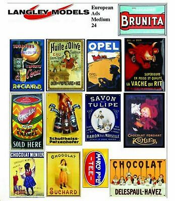 European Ads Small Paper Copy Enamel Signs Smf25n Colour Oo Scale Models Decals