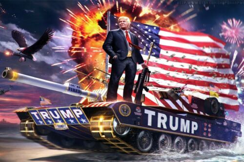 Funny Pro Donald Trump Pro America New Size Stickers Trump 2020 Tank & Eagle Usa