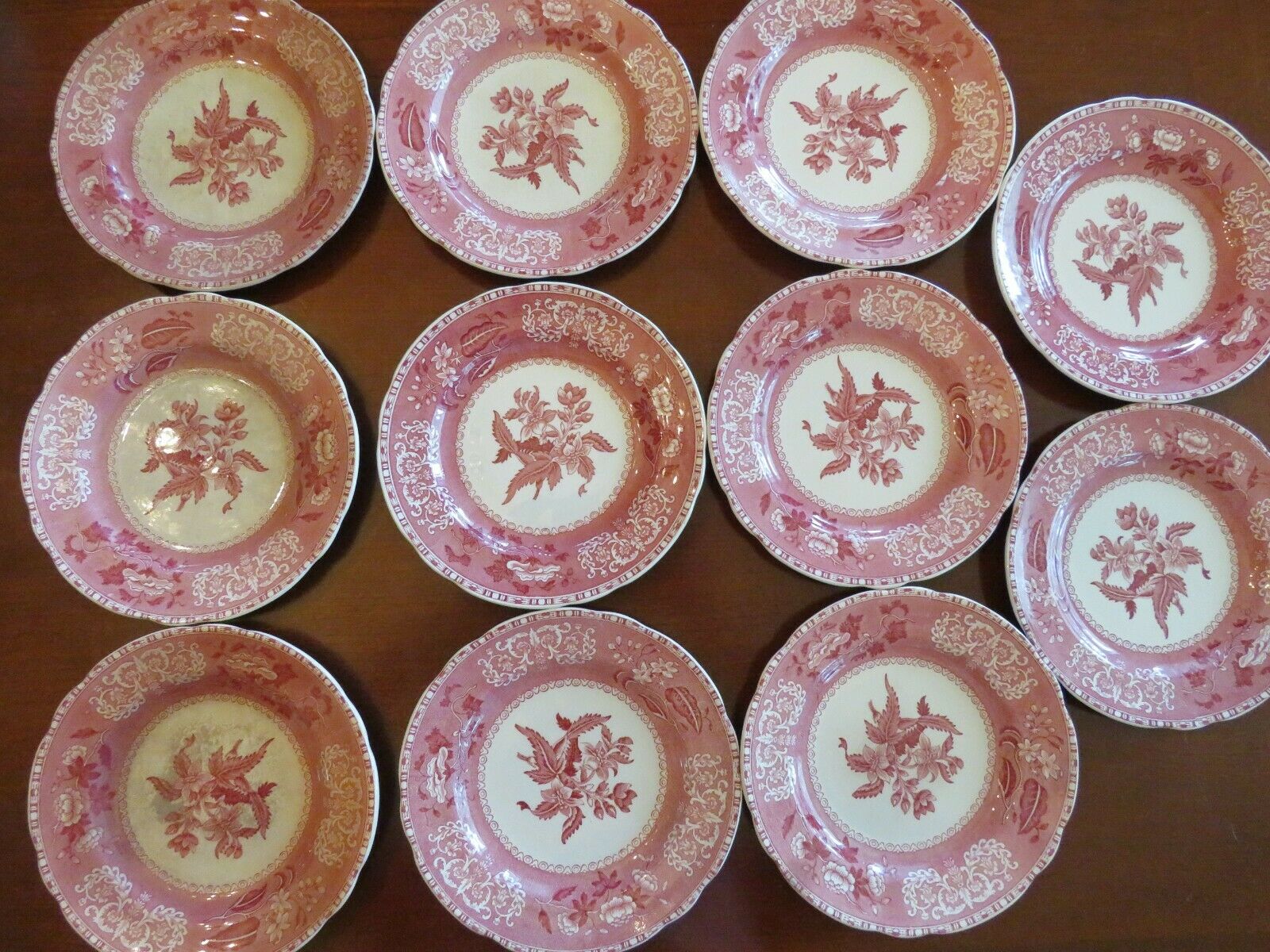 Red Spode Camilla Side Plate, 6 1/8", 1920's