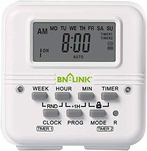 7 Day Heavy Duty Digital Independent Programmable Timer Dual Two Outlet